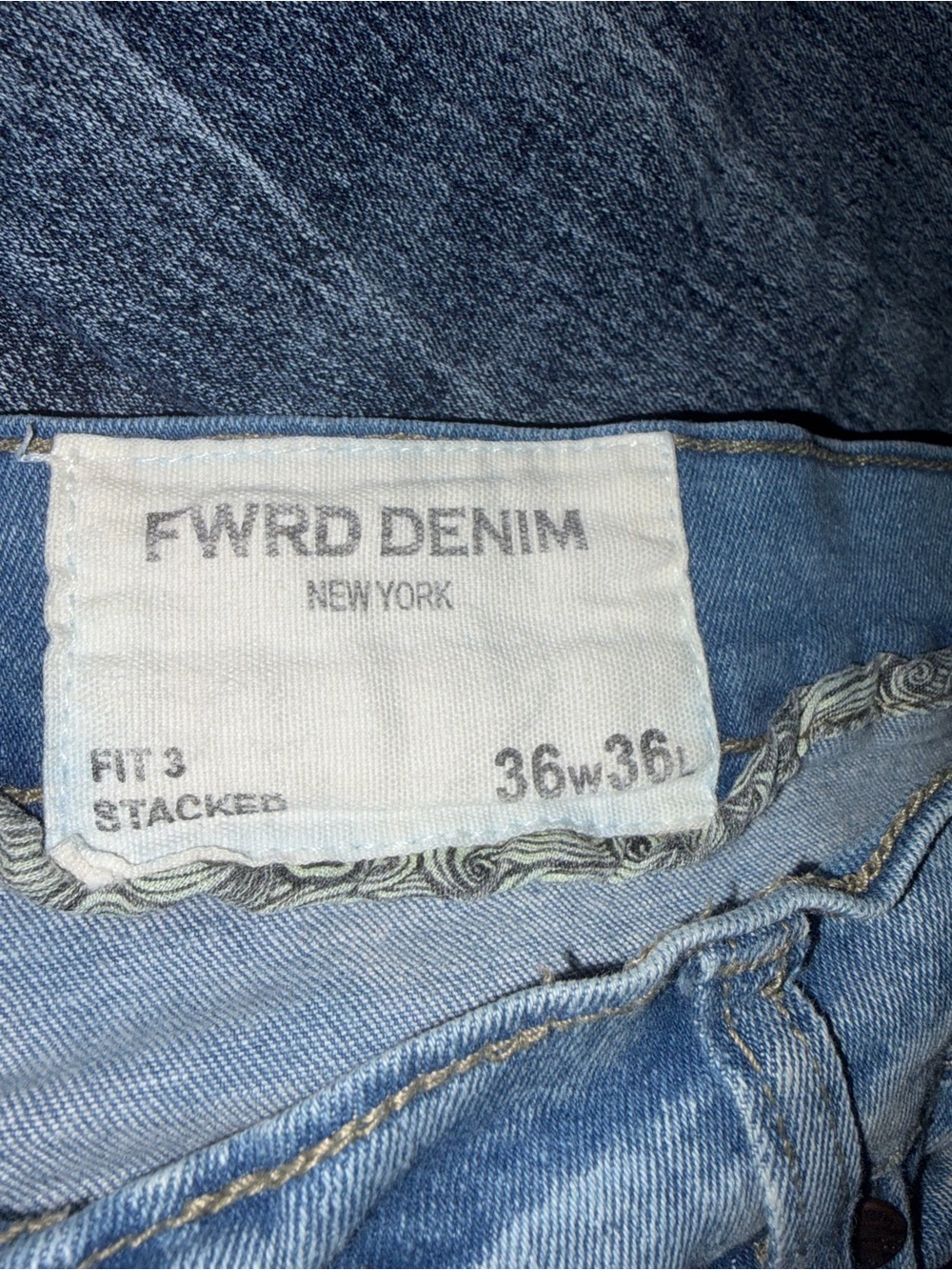 Men's Light Blue Distressed Bootcut Jeans - Picture 6 of 6